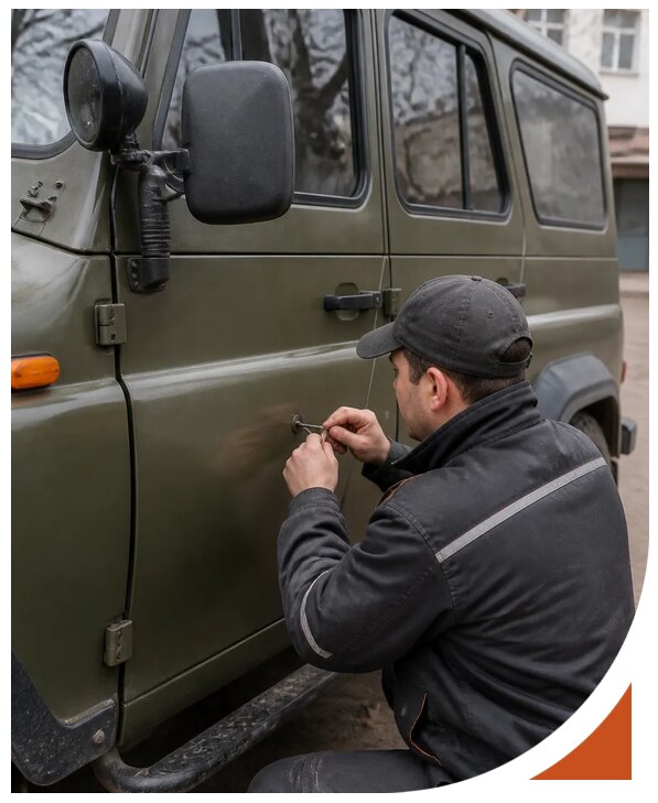 Профессиональное вскрытие автомобиля УАЗ без повреждений в Ломоносове